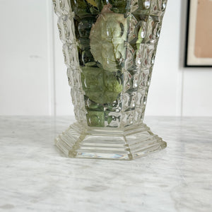 Vintage Hexagon Glass Vase