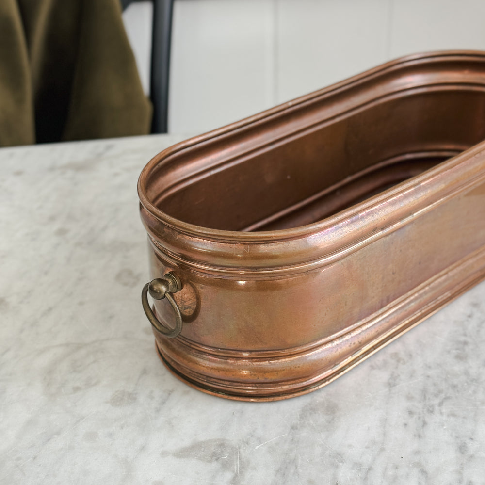 Vintage Long Copper Planter.