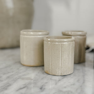 Antique stoneware xsmall marmalade crock jar
