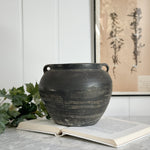 Vintage Black Pot with Handles.