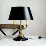 Vintage Black Brass Double Fish Lamp