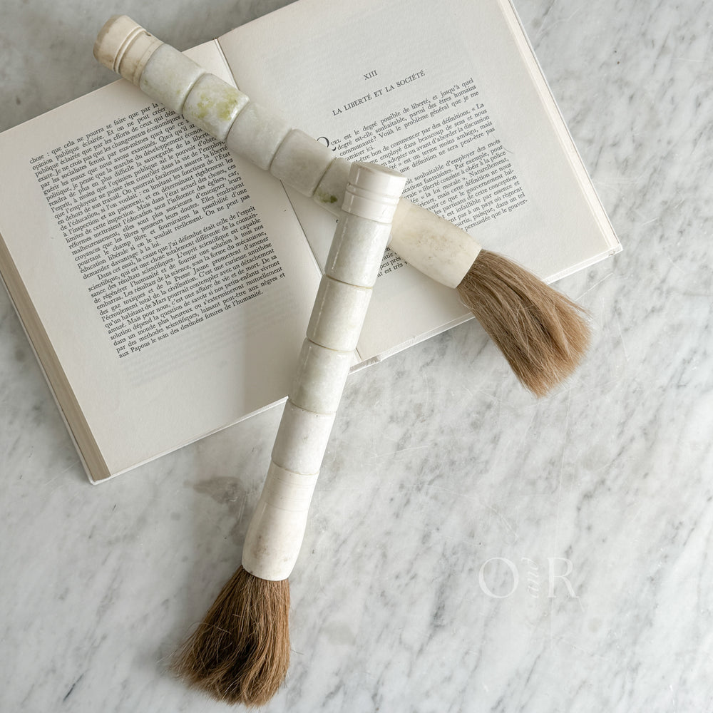 Vintage Large White Stone Calligraphy Brush
