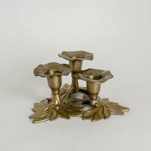 Vintage brass flower taper holder