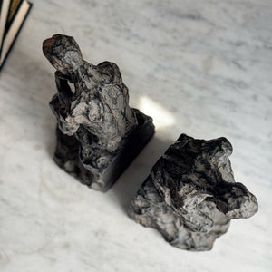 Vintage Resin The Thinker bookend pair