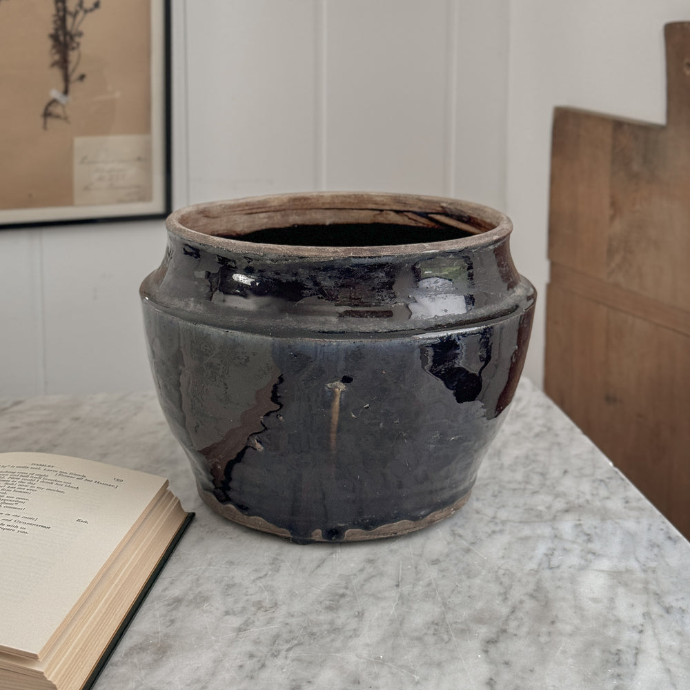 Vintage brown glazed pottery