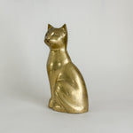 Vintage brass sitting cat