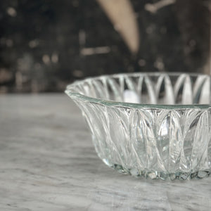 Vintage faceted glass bowl.