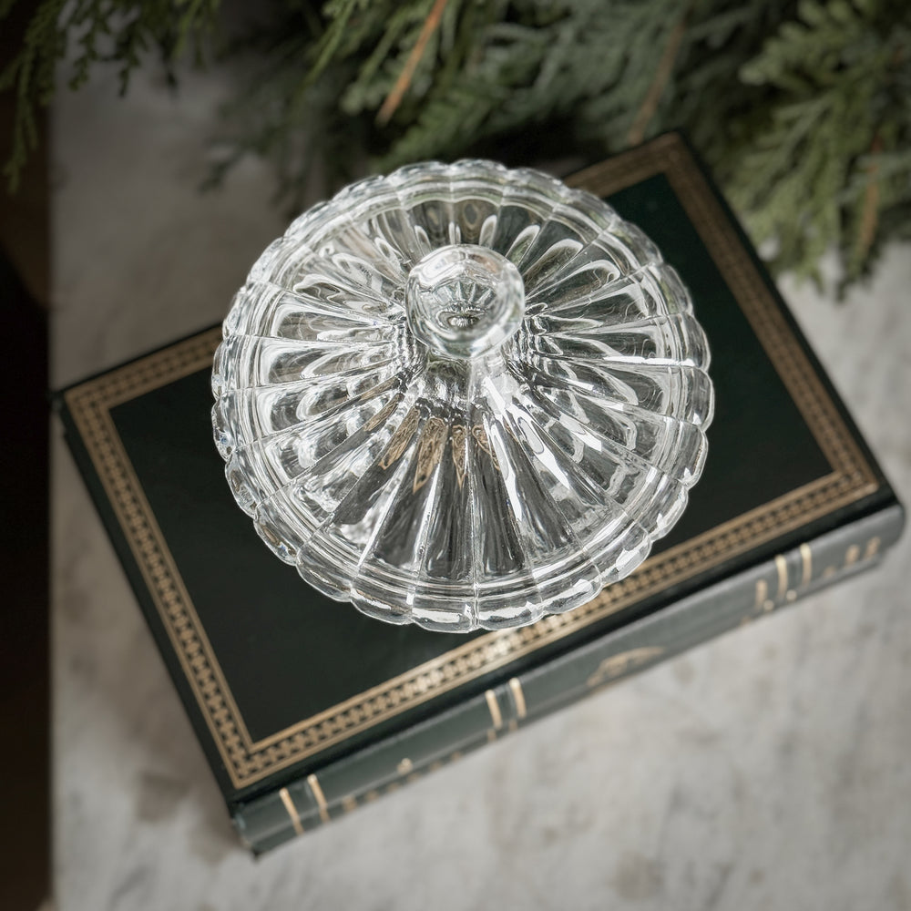Vintage Glass Candy Dish with Lid.