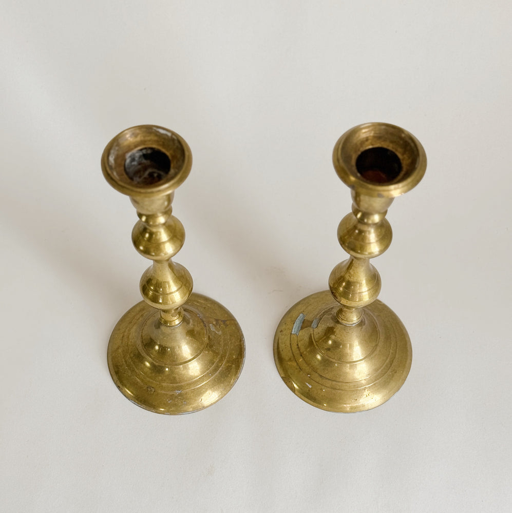 Vintage Brass Pair Taper Holders