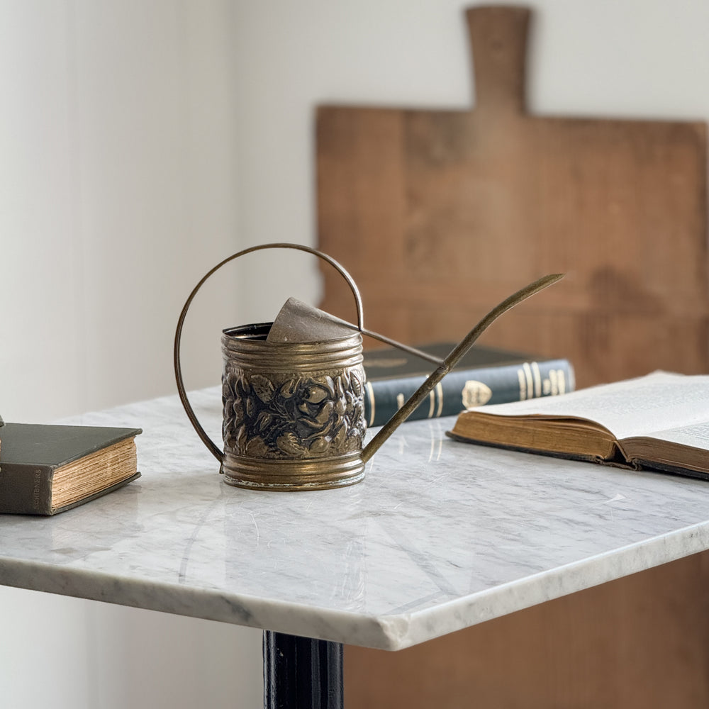 Vintage brass flower watering can.