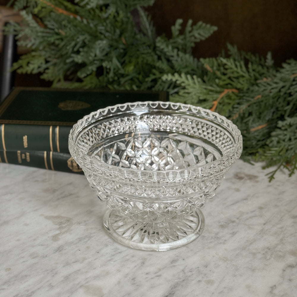 Vintage glass pedestal bowl.