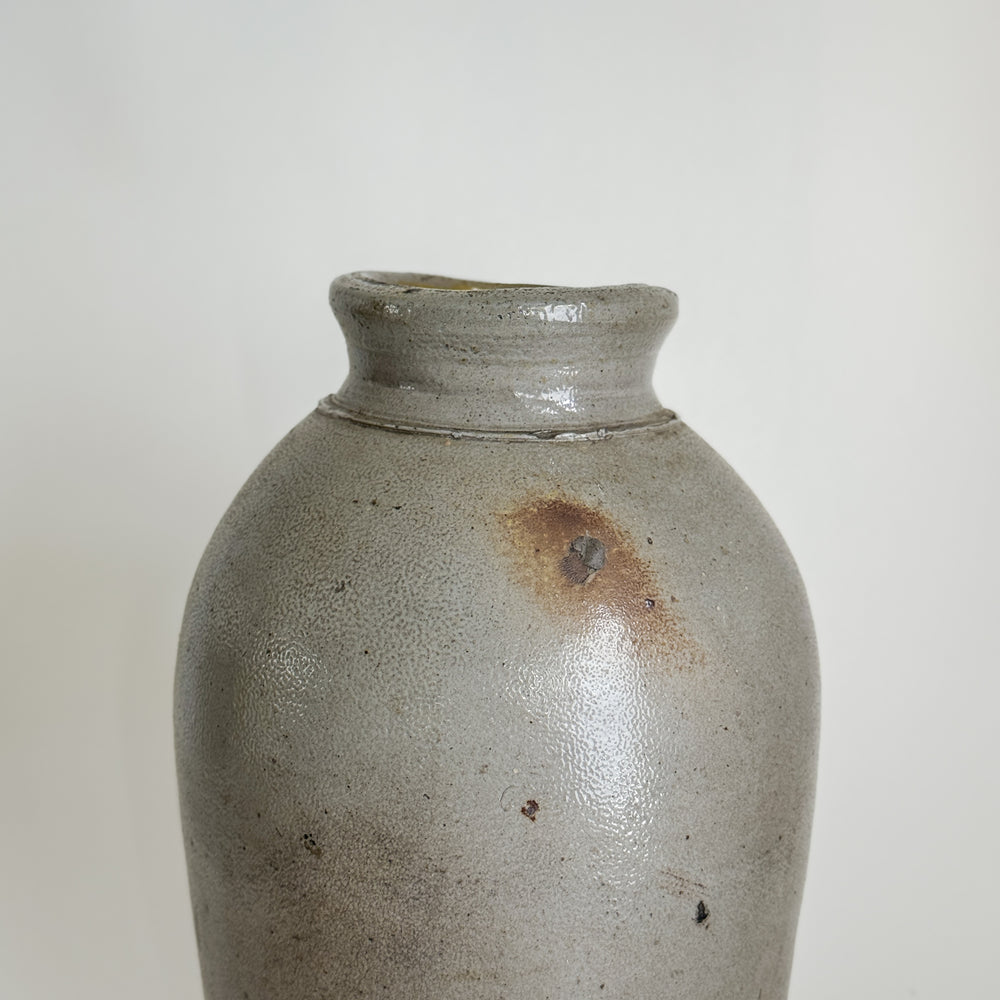 Vintage Tapered Grey Stoneware Crock