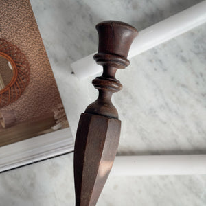 Vintage dark wood taper candleholder