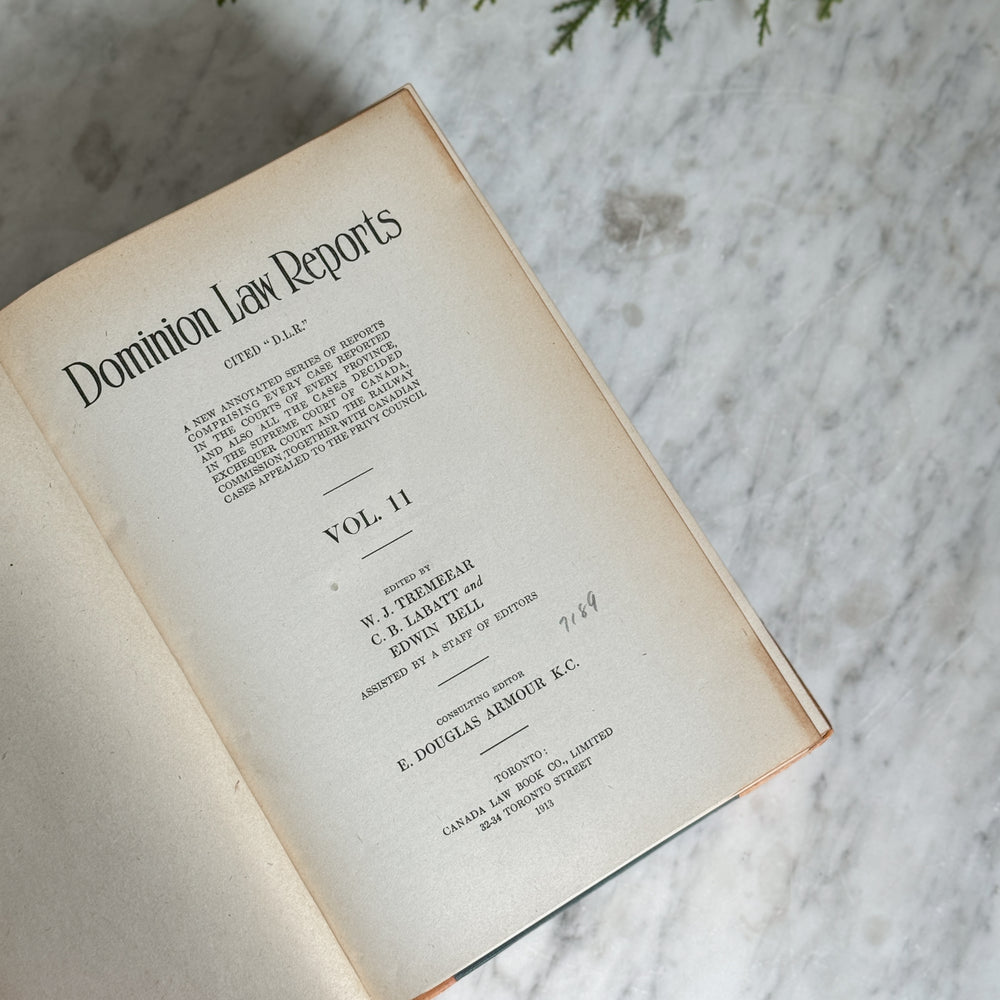 Antique Dominion Leather Law Book Pair.