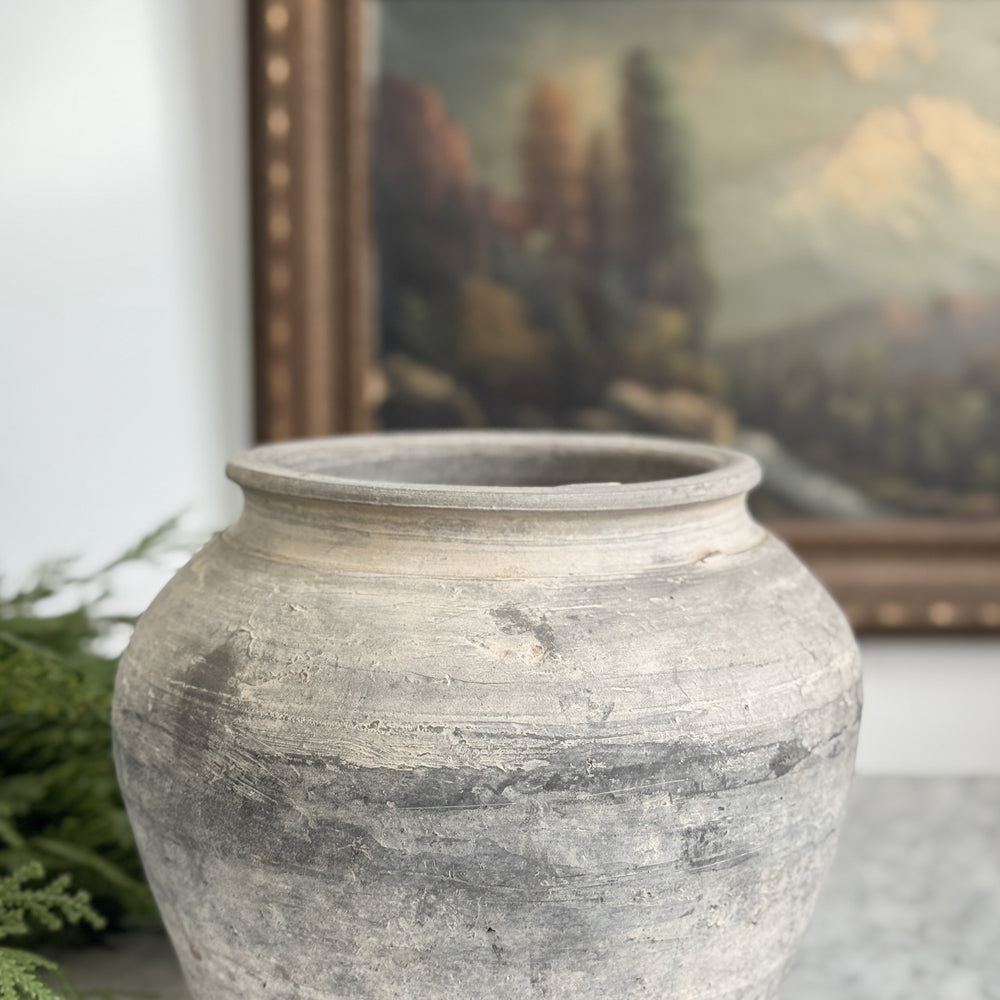 Vintage black pottery vase.