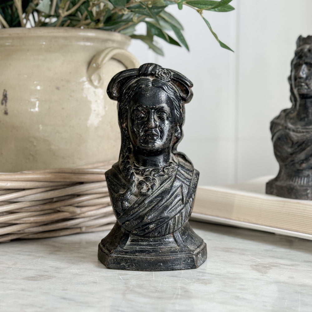Vintage cast Iron Lady bust Andiron- FRANCE