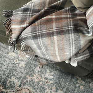 Stewart Wool Tartan Blanket.