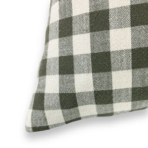 Olive Gingham Pillow Cover- Multiple Sizes