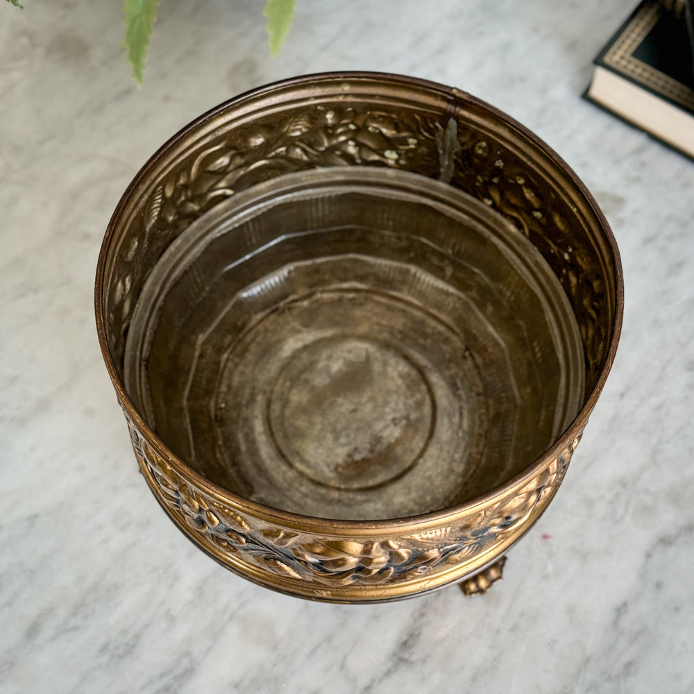 Vintage Brass Rose Planter - England.