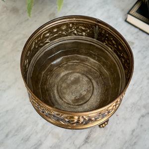 Vintage Brass Rose Planter - England.