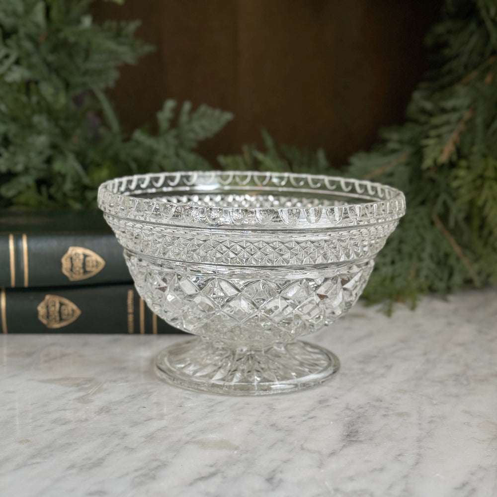 Vintage glass pedestal bowl.