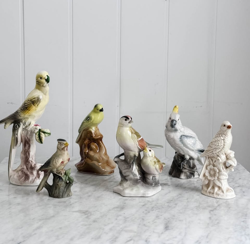 Vintage Porcelain Painted Birds
