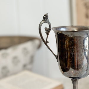 Vintage 1949 silverplate loving trophy cup.