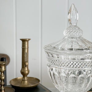 Vintage Cut Glass Urn with Lid.