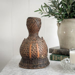 Vintage Wicker Gourd Vase.