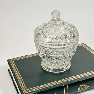 Vintage glass lidded jar.