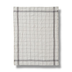 Linen Tea Towel - Black Grid