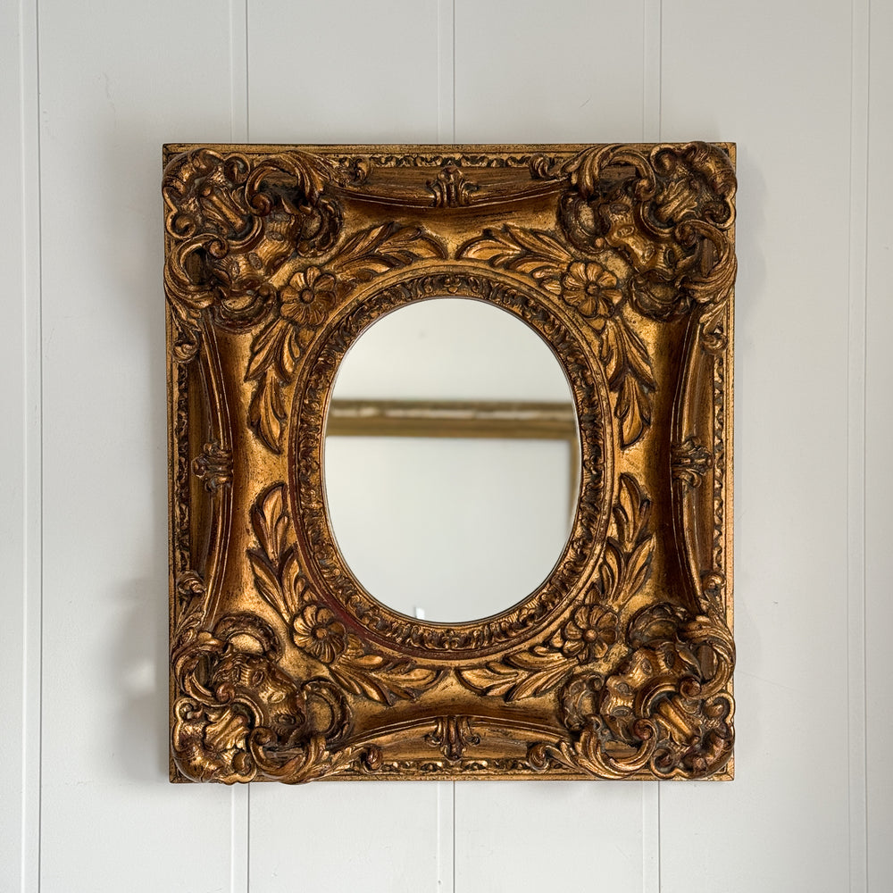 Vintage Thick Gold Frame Mirror