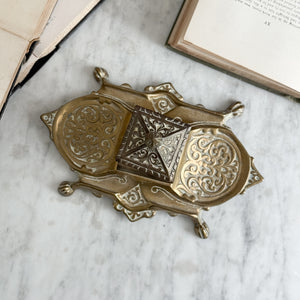 Vintage Brass Inkwell