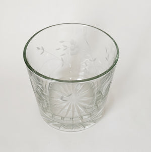 Vintage Floral Etched Vase.