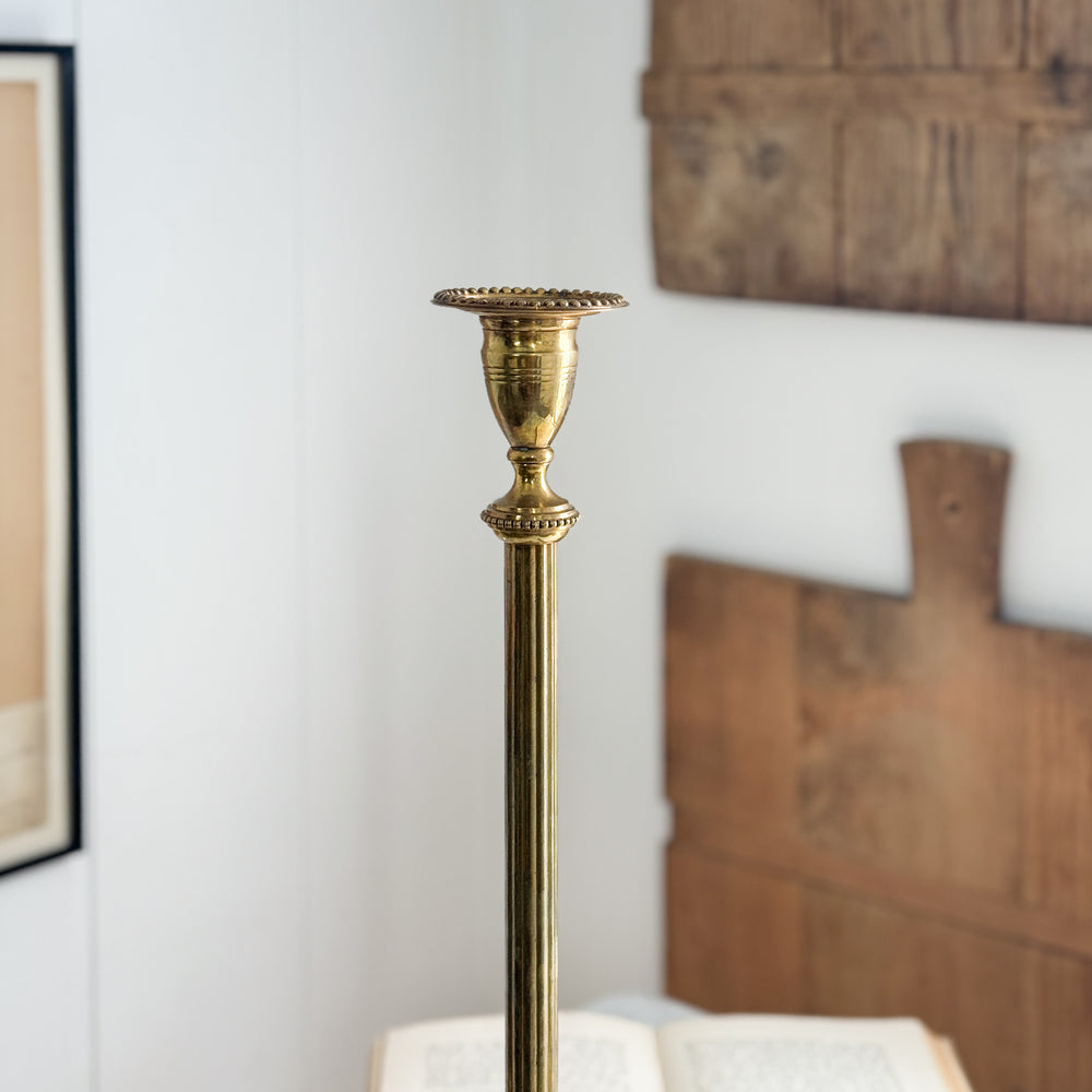 Vintage brass tri foot taper candleholder