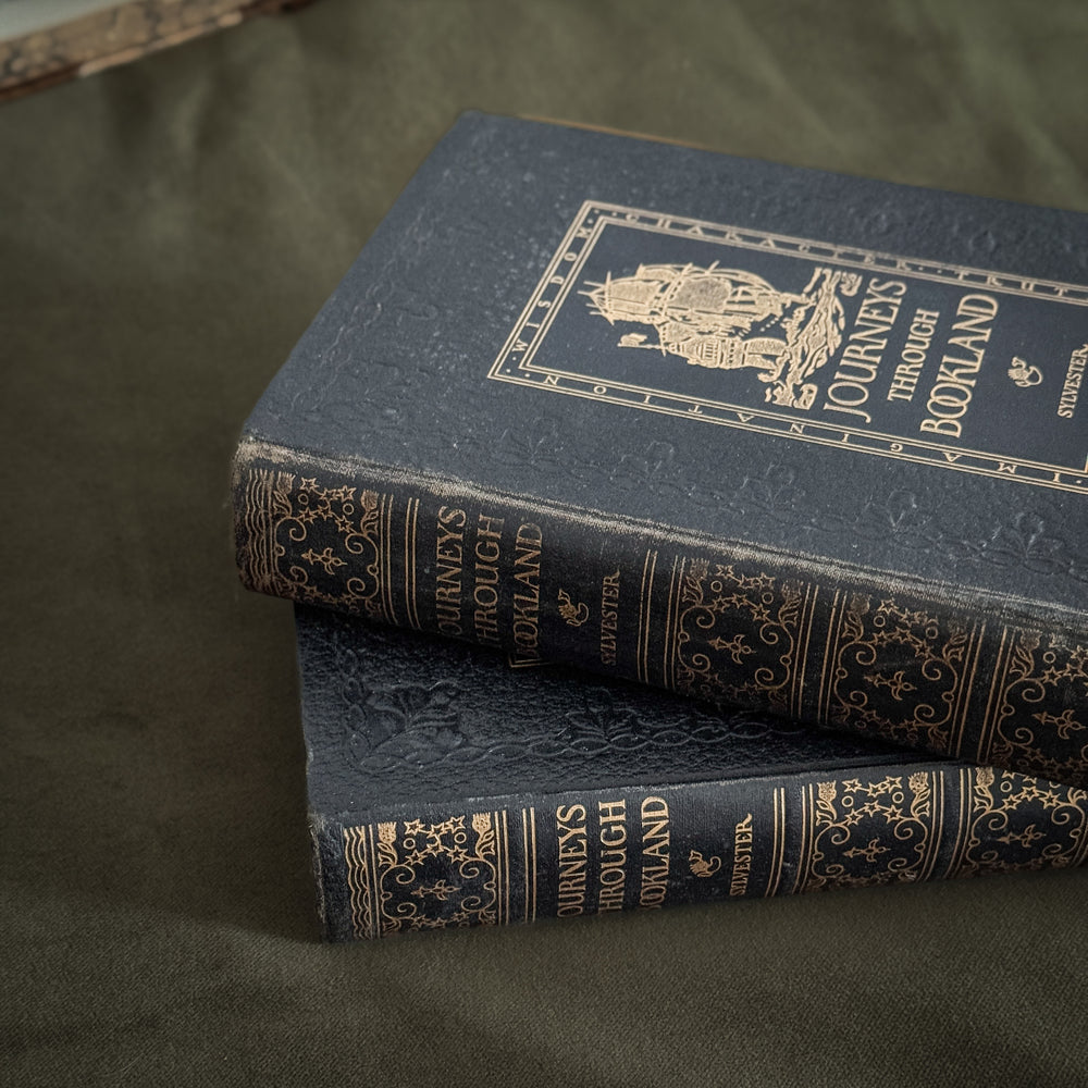 Antique black and gold books