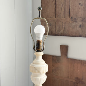 Vintage Alabaster Lamp Base- Ribbed Detail.