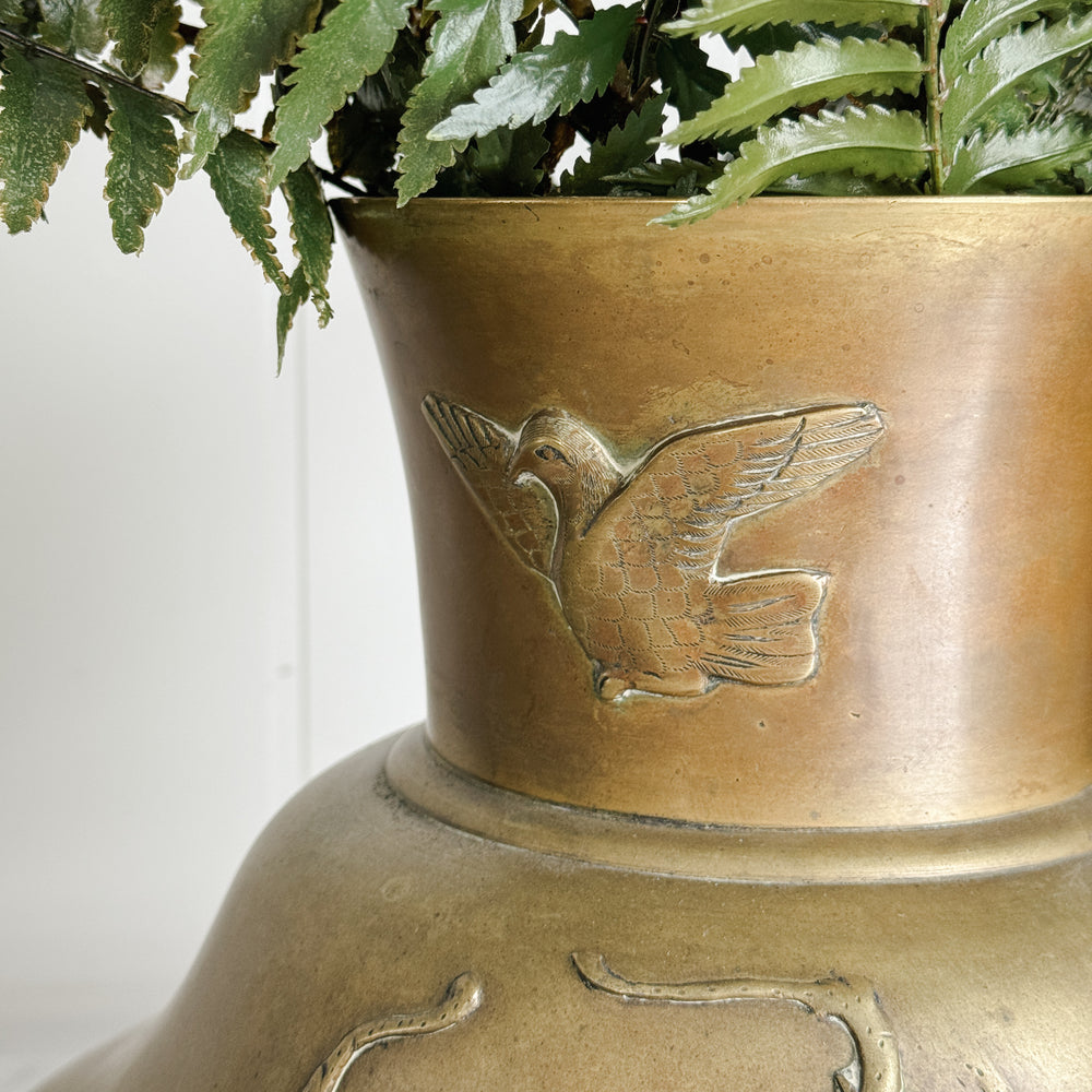 Vintage Brass Bird Vase.