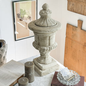Vintage Stone Urn with Lid