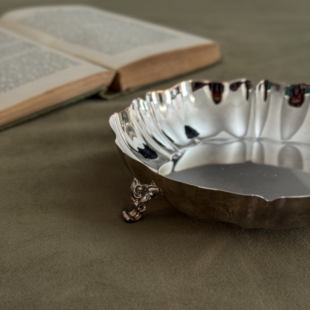Vintage silverplate footed bowl.