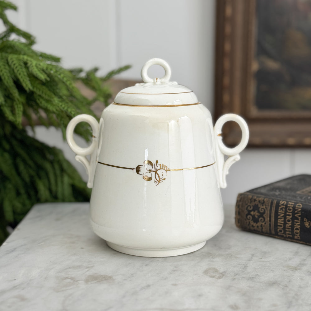 Vintage white ceramic sugar bowl