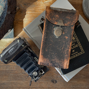 Antique Kodak Eastman Junior camera with leather case