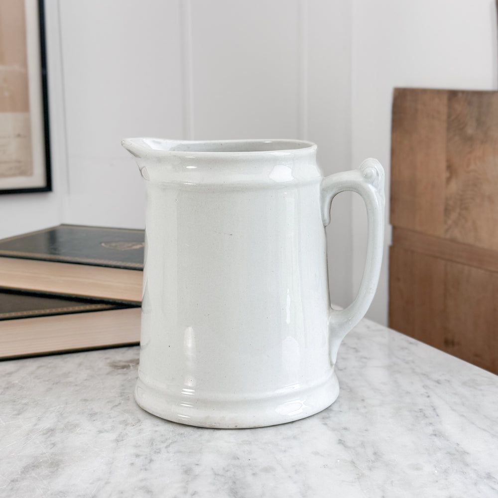 Antique white ironstone pitcher Johnson Bros - England