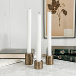 Vintage Turned Brass Taper Set