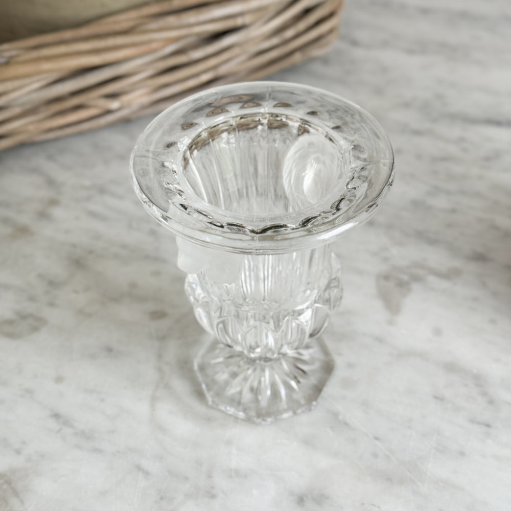 Vintage glass lion head urn