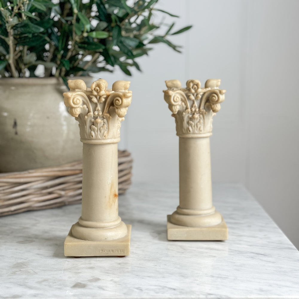 Vintage Italian Alabaster Column Taper holder