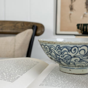 Vintage blue pottery bowl II.
