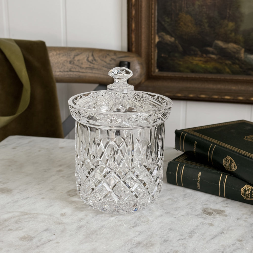Vintage Crystal Lidded Jar.
