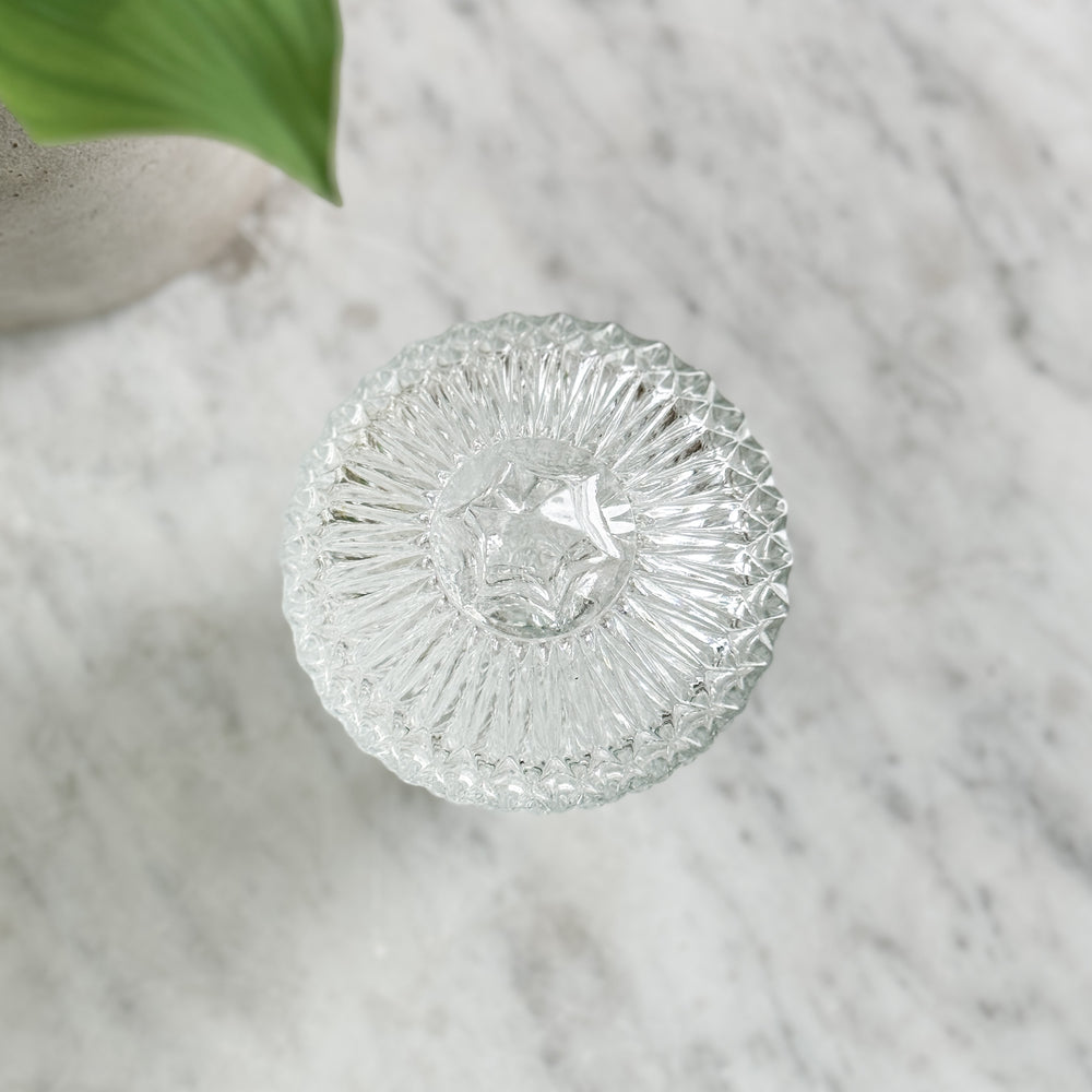 Vintage glass lidded jar.