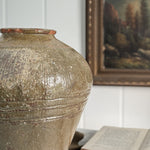 Vintage Green Pottery Jar
